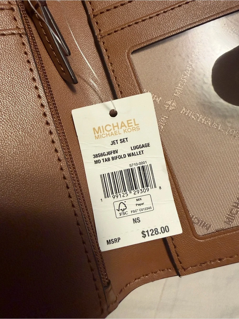 Michael Kors Tan Brown Pebbled Leather Snap Wallet